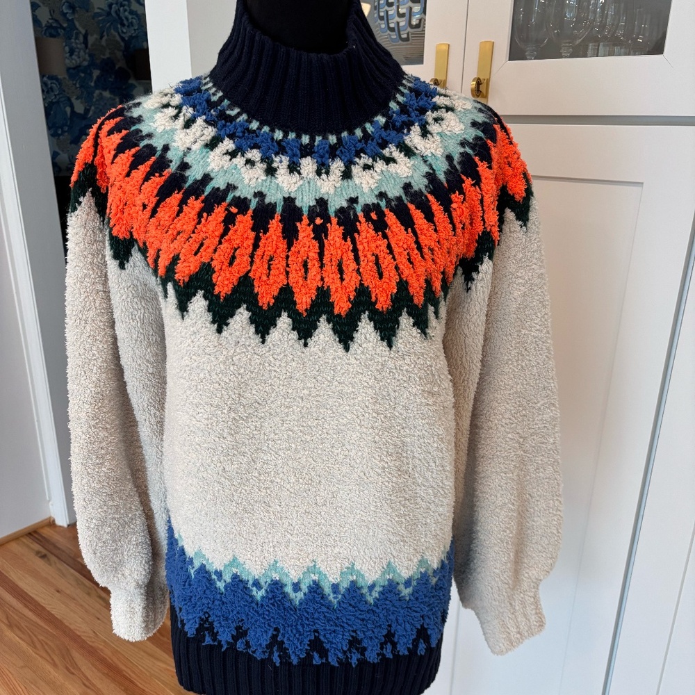Anthropologie Pilcro Fair Isle Turtleneck Sweater Size M